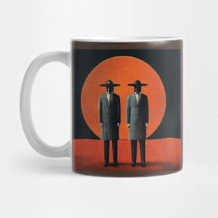 astronaut with moon background astronauts celebrate halloween on mars Mug